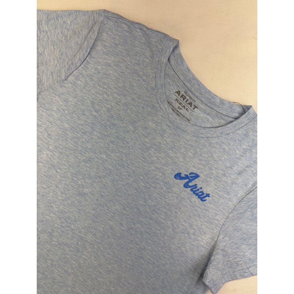 Ariat Western Flag Waver Tee Women's Small Blue USA American‎ Relaxed Fit New